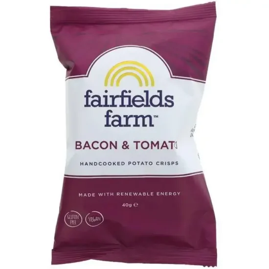 Fairfields Farm Smoky Bacon & Tomato Crisps - 40g Vegan