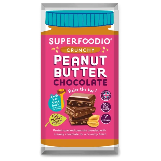 Superfoodio - Crunchy Peanut Butter Chocolate Bar 20 x 90g