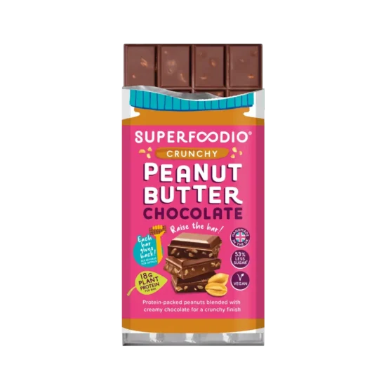 Superfoodio - Crunchy Peanut Butter Chocolate Bar 20 x 90g - Image 3