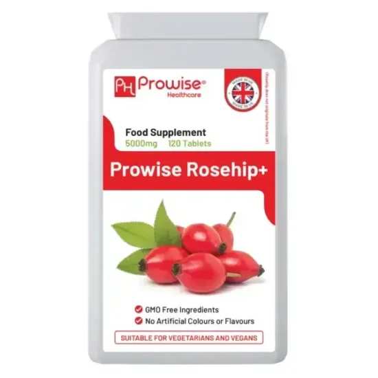 Rosehip+ 5000mg 120 Vegan Tablets | 4 Months Supply | High Strength Rosehip Supplements for Joint Support & Health