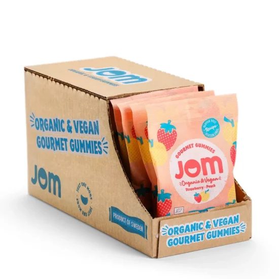 JOM - Organic and Vegan Strawberry & Peach Gummies 70g - Image 2