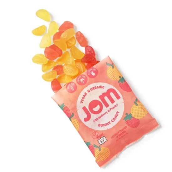 JOM - Organic and Vegan Strawberry & Peach Gummies 70g - Image 3