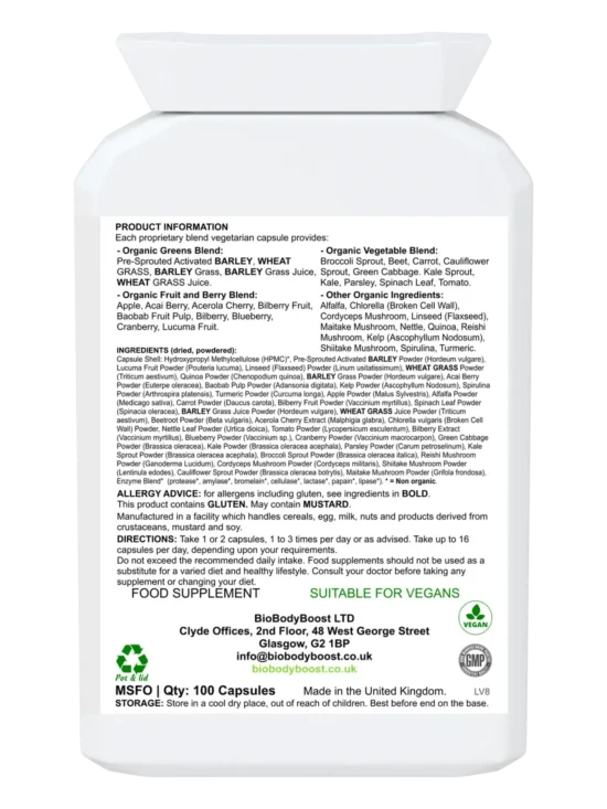 SuperBio Capsules - Vegan Organic Foods Blend - Image 2