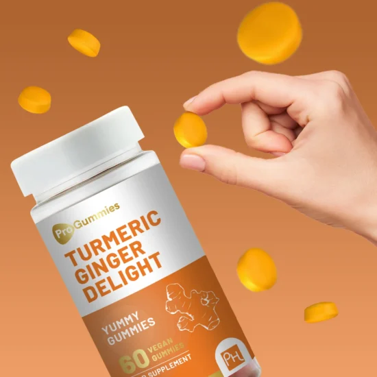 Turmeric and Ginger Gummies | 60 Vegan Pro Gummies | Natural Peach Flavour | Mouth-Watering Gummies for Overall Health and Well-Being by Prowise - Image 6