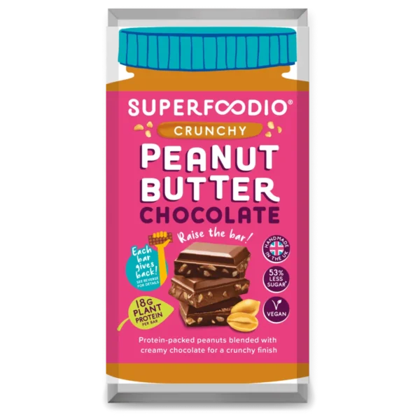 Superfoodio - Crunchy Peanut Butter Chocolate Bar 20 x 90g