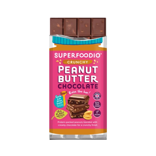 Superfoodio - Crunchy Peanut Butter Chocolate Bar 20 x 90g - Image 3