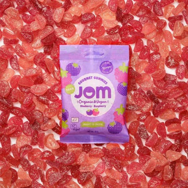 JOM - Organic and Vegan Sour Blueberry & Raspberry Gummies 70g - Image 5