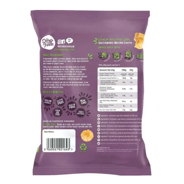 FodaBox Crunchy Artichoke Chips - Vegan & Gluten Free | 25g - Image 2