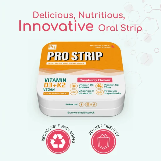 PROSTRIP Vitamin D3 + K2 30 Oral Vegan Strips Premium Ingredients Vitashine Vitamin D3 & VitaMK7 Vitamin K2 - No Water needed High Absorption with maximum benefits by Prowise Healthcare - Image 6