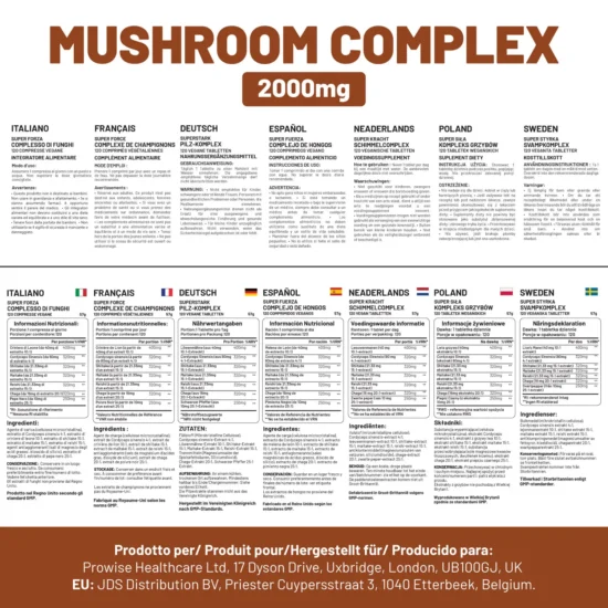 Advanced Mushroom Complex | A super blend of 6 Mushroom with Lions Mane, Chaga, Cordyceps, Shiitake, Reishi and Maitake | 60 Vegan High Strength Capsules | Made in UK - Image 10