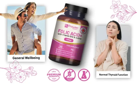 Folic Acid+ 400 mcg - Vegan Tablets with Vitamin B12 & Iodine | Vitamin B9 Tablets | Pregnancy Care Supplement - Image 5