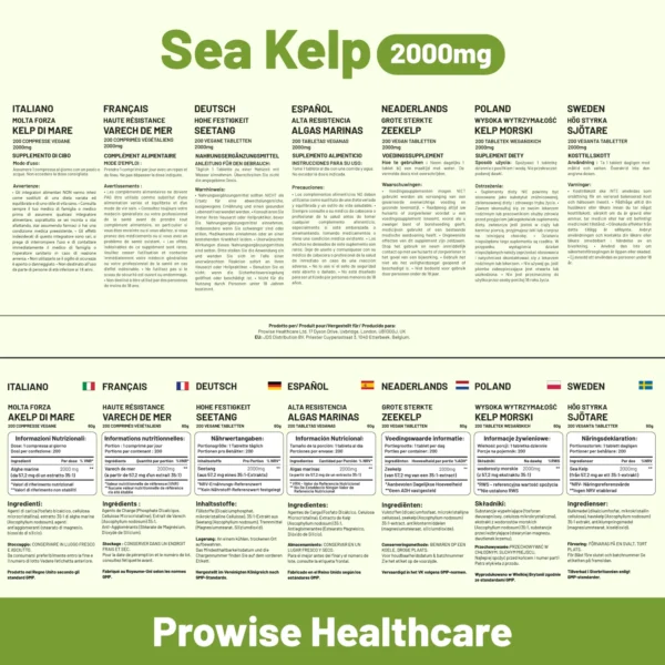 Sea Kelp 2000mg 200 Vegan Tablets | Natural Source of Iodine | Premium Ingredients | Proudly made in the UK by Prowise - Image 4